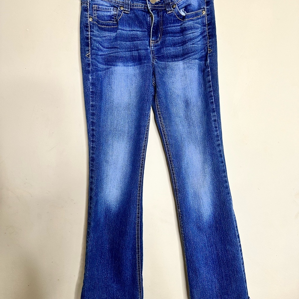 Lei Ashley Low Rise Slim Boot Women's/Juniors Jeans Stretch Medium Wash Size 7